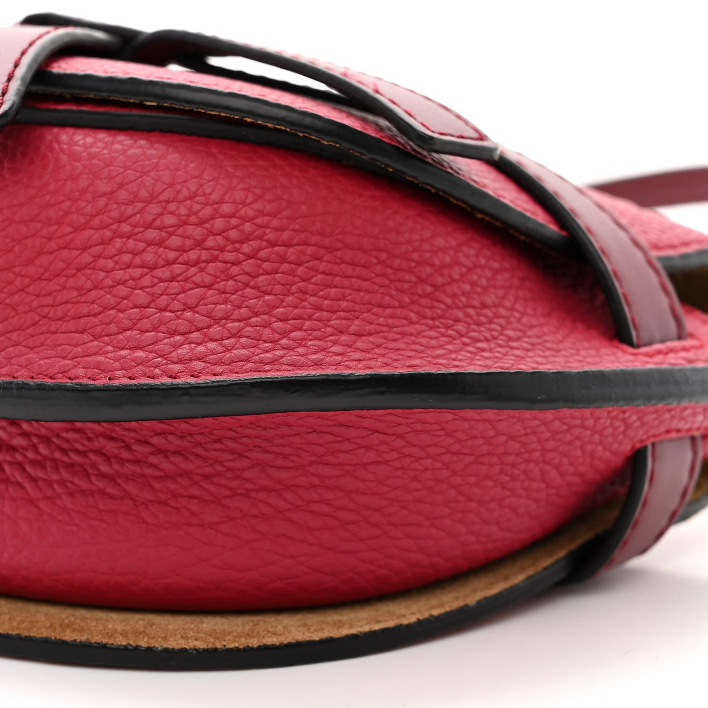 Grained Calfskin Mini Gate Crossbody Bag Raspberry Wine