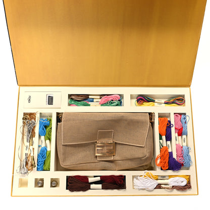 Fendi Cotton Lambskin Baguette With Embroidery Kit Naturale 11 of 11