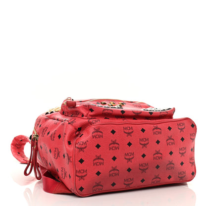 MCM Visetos Studded Small Stark M Backpack Scooter Red 4 of 16