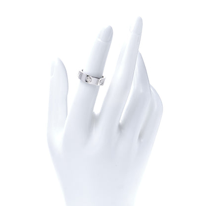 Cartier 18K White Gold 3 Diamond 5.5mm LOVE Ring 50 5.25 2 of 5