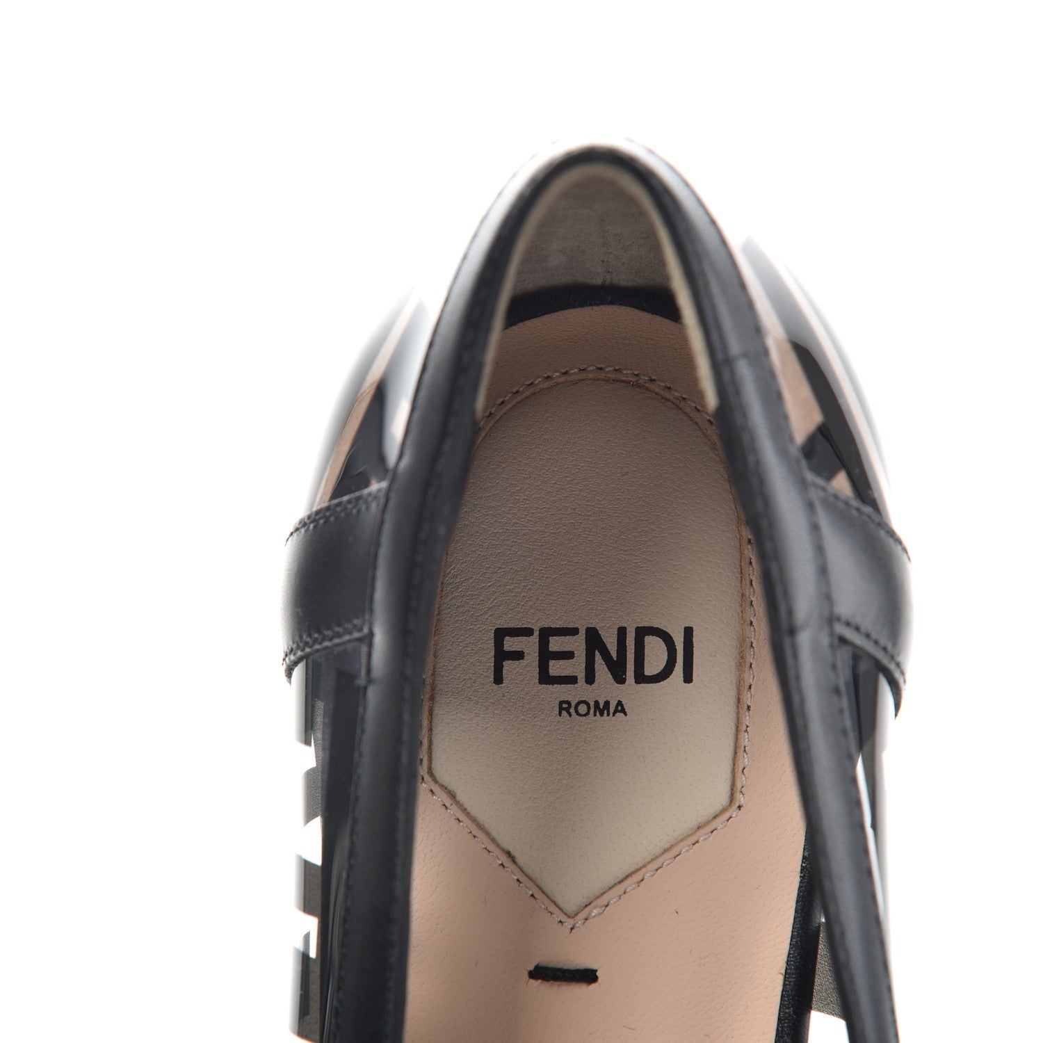 Fendi PVC Calfskin FF Colibri Ballerina Flats 37.5 Black 8 of 9