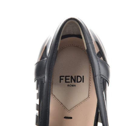 Fendi PVC Calfskin FF Colibri Ballerina Flats 37.5 Black 8 of 9