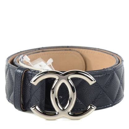 Chanel Caviar Quilted CC Belt 75 30 Navy Blue 1 of 9