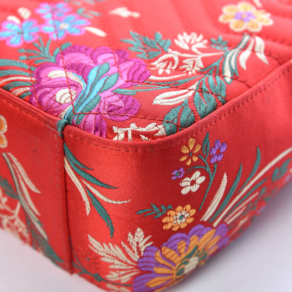 Gucci Jacquard Matelasse Floral Medium GG Marmont Shoulder Bag Red 15 of 17