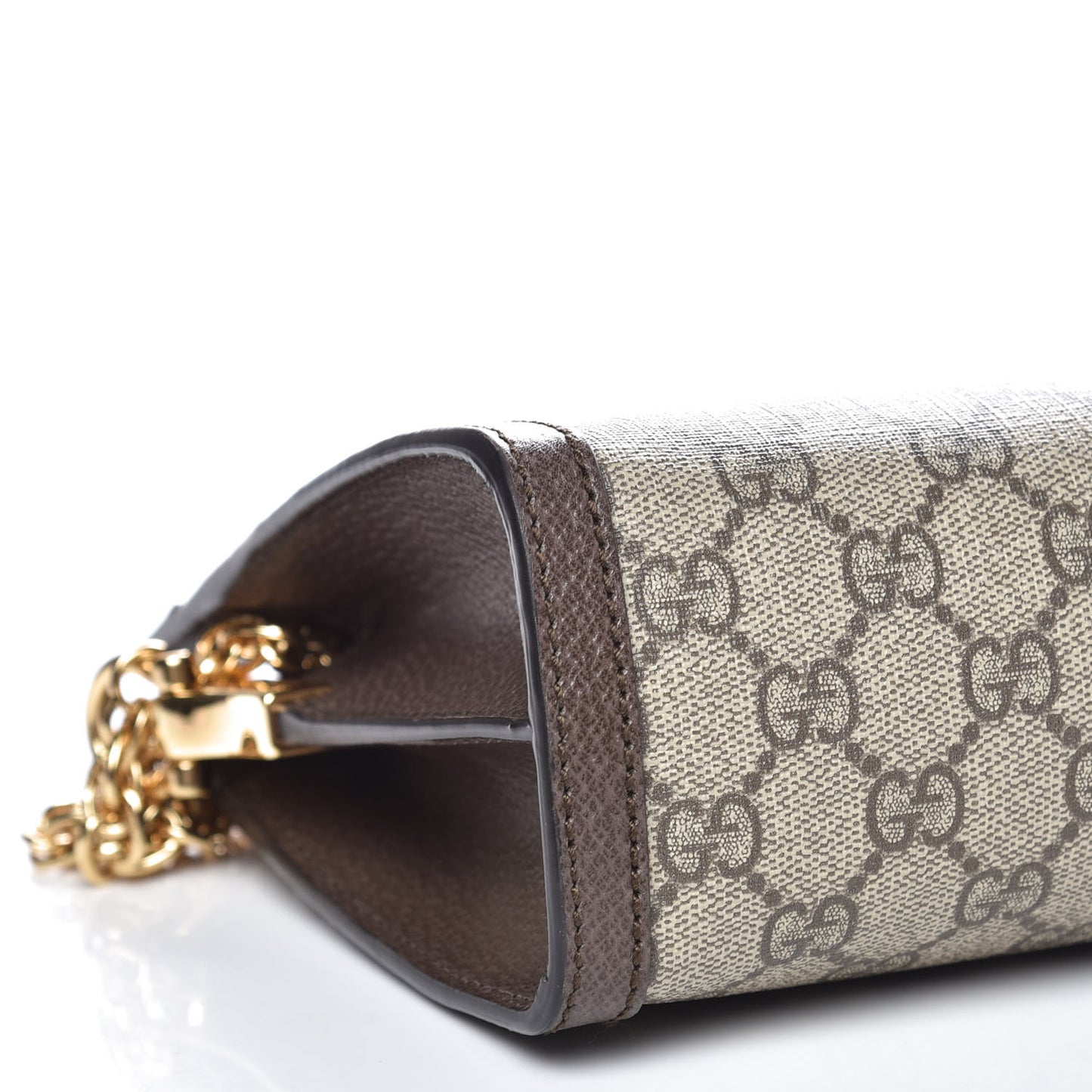 GG Supreme Monogram Web Small Ophidia Chain Shoulder Bag Brown