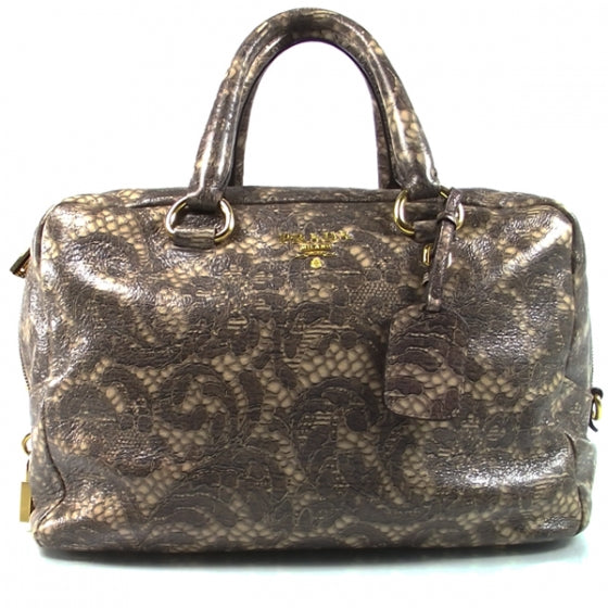 Cervo Lux Print Lace Bauletto Tote