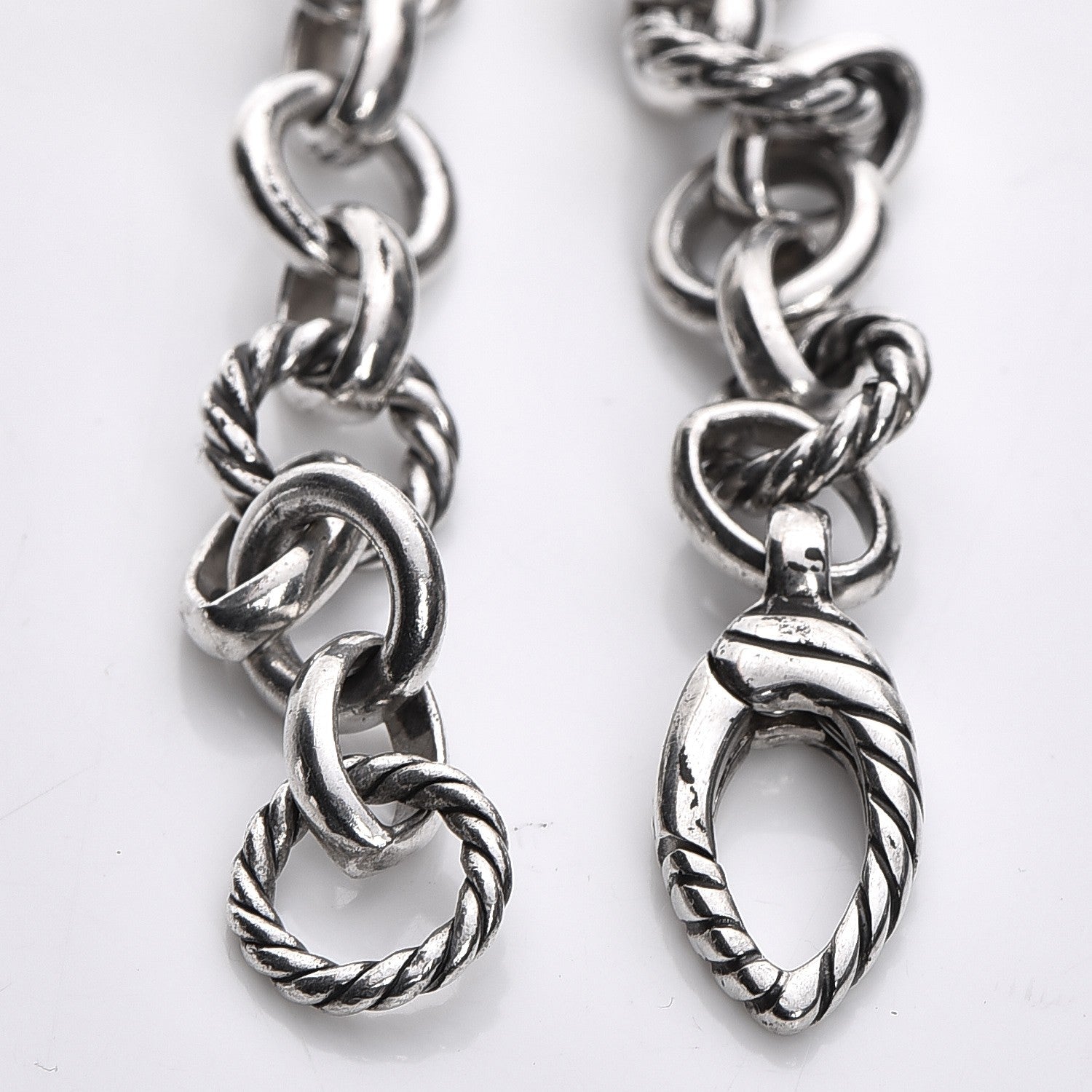 David Yurman Sterling Silver Diamond 20mm Starburst Charm Bracelet 3 of 6
