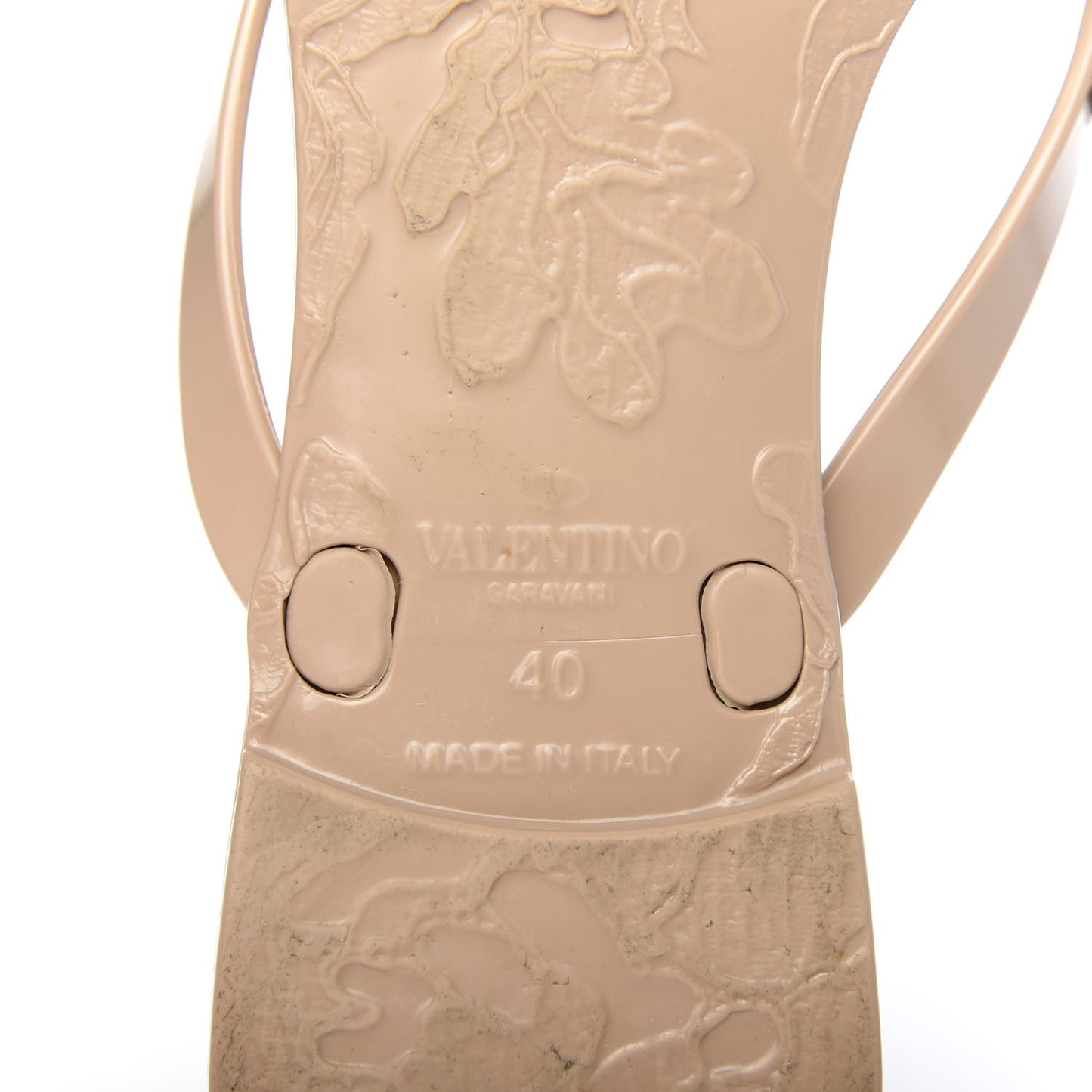 PVC Jelly Rockstud Bow Thong Sandals 40 Poudre
