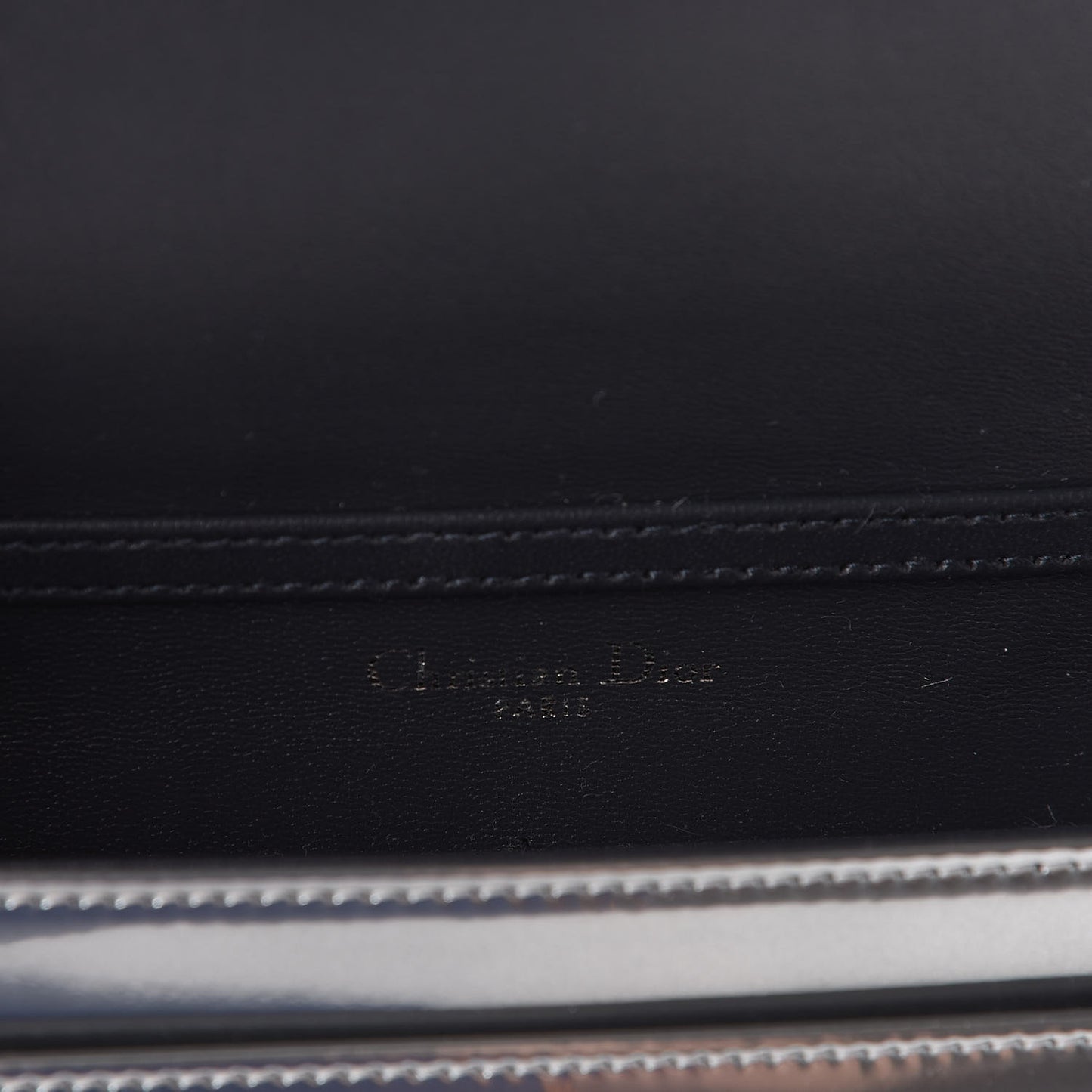 Metallic Patent Micro-Cannage Medium Diorama Flap Bag Silver