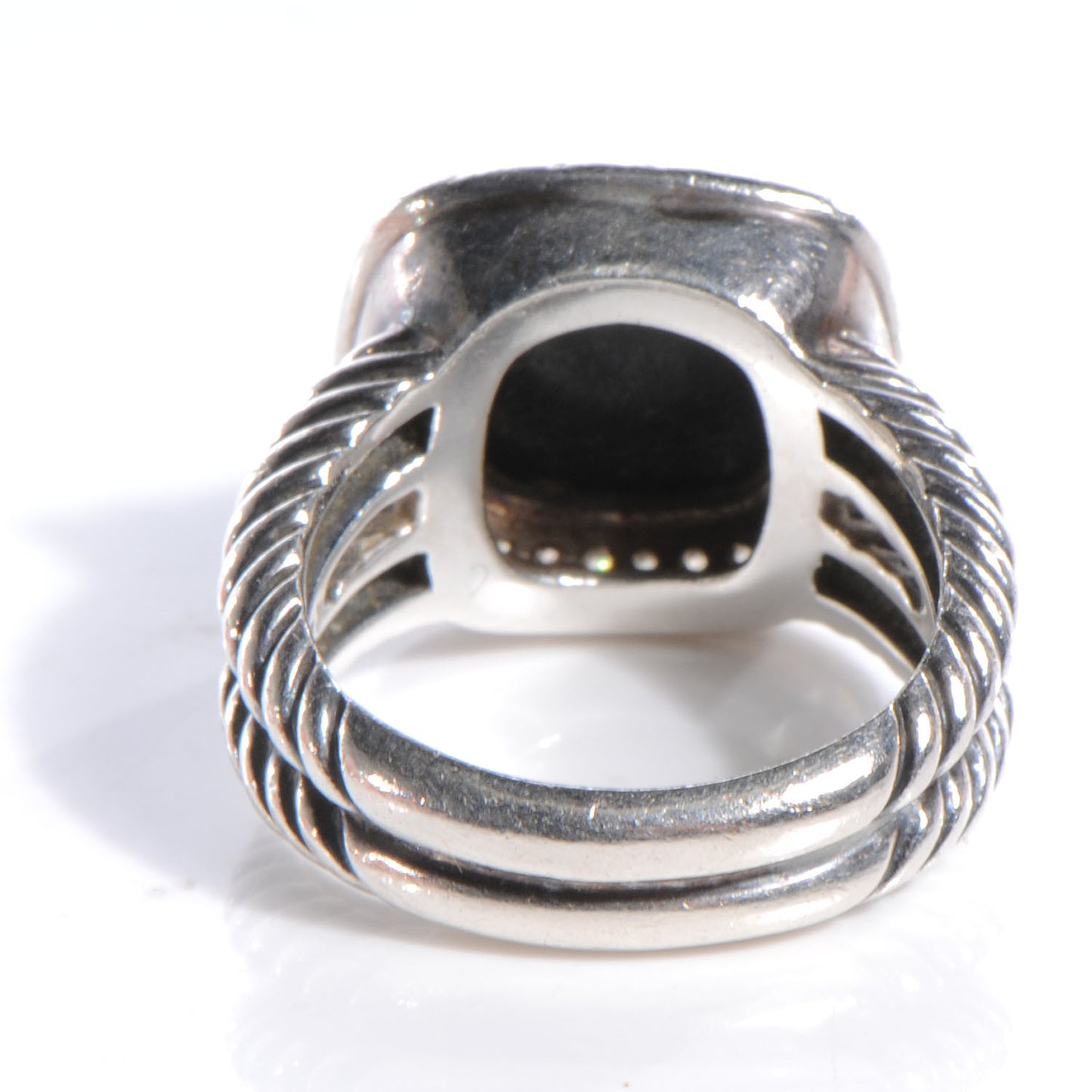 Sterling Silver Diamond Black Onyx 7mm Petite Albion Ring 54 7