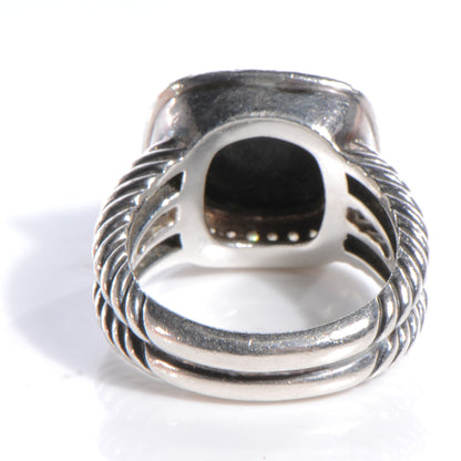 David Yurman Sterling Silver Diamond Black Onyx 7mm Petite Albion Ring 54 7 5 of 5