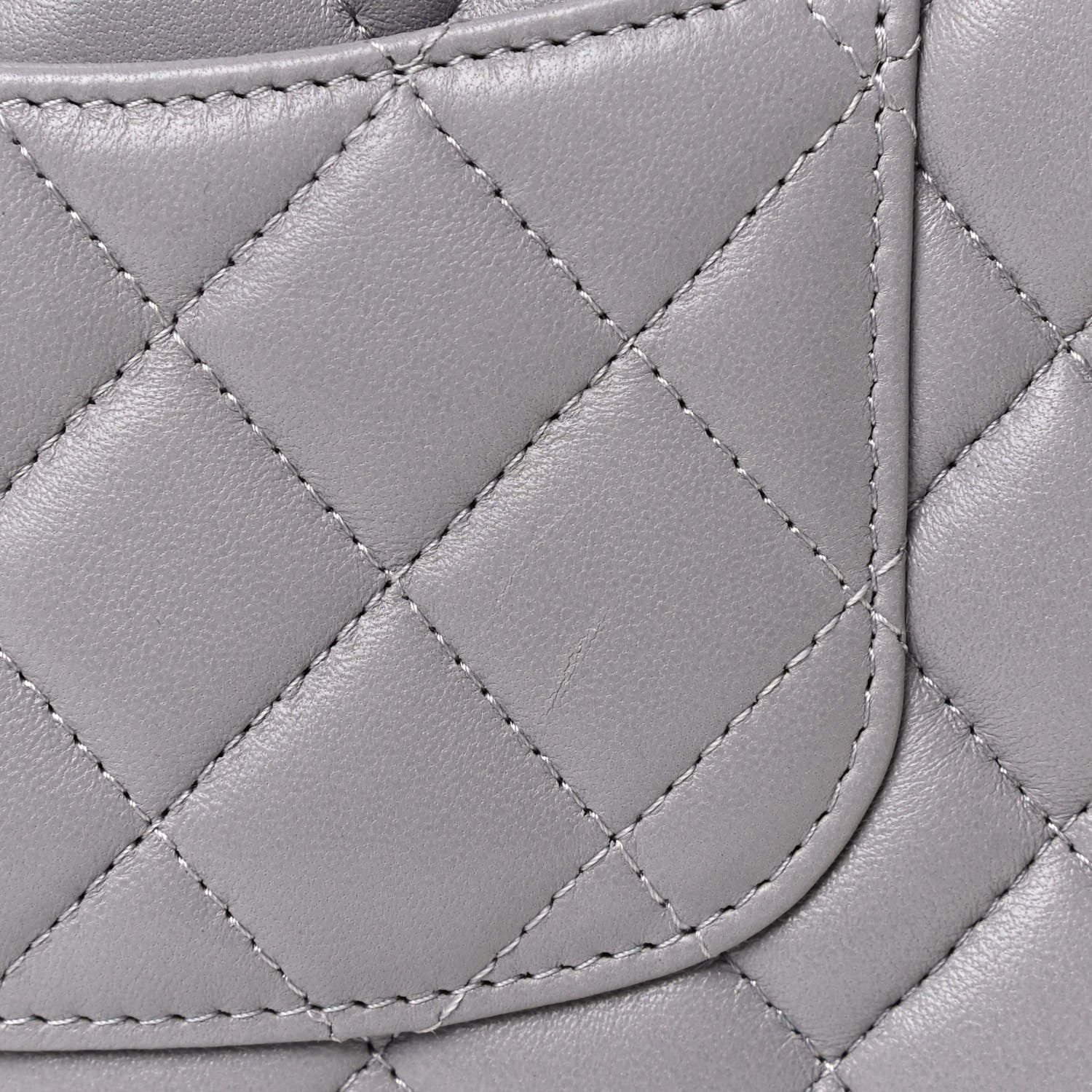 Chanel Lambskin Quilted Mini Rectangular Flap Grey 5 of 6