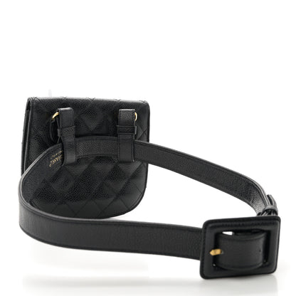 Chanel Caviar Quilted Flap Waist Belt Bag 75 30 Black 3 of 11