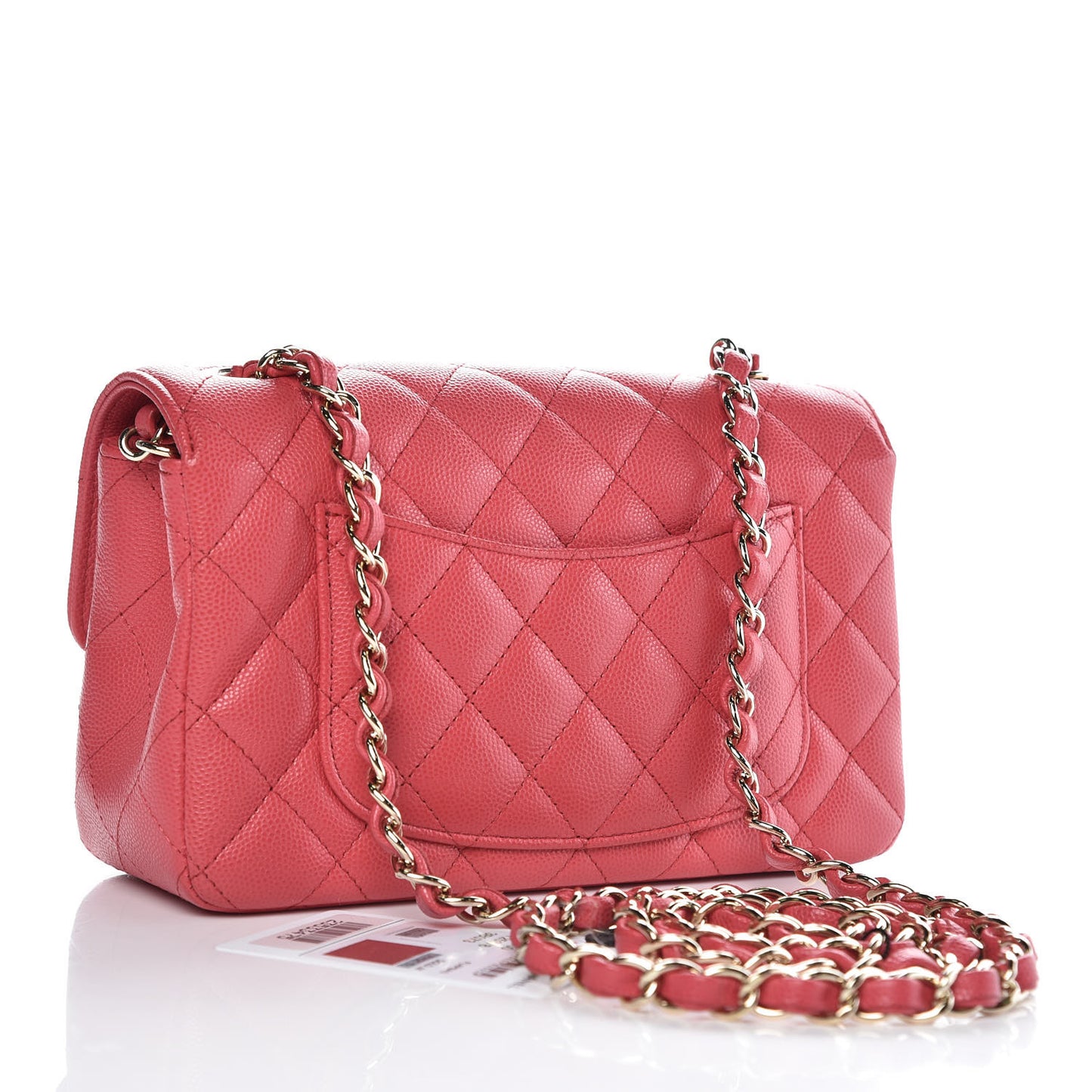 Caviar Quilted Mini Rectangular Flap Dark Pink