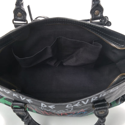 Balenciaga Agneau Graffiti All Over Classic Hardware S City Black Vert Rouge 4 of 4