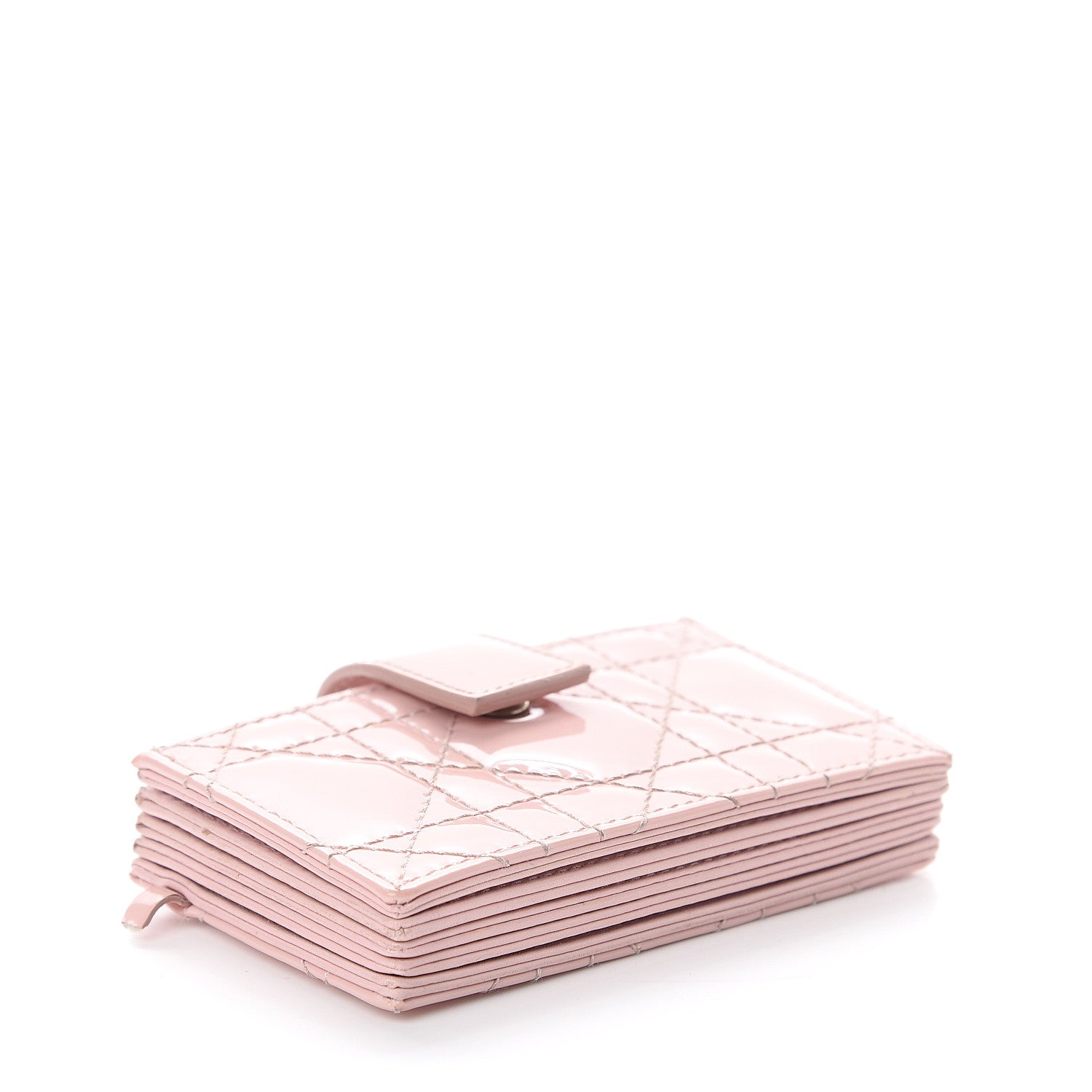 Christian Dior Patent Cannage Lady Dior 5-Gusset Card Holder Pink 3 of 5