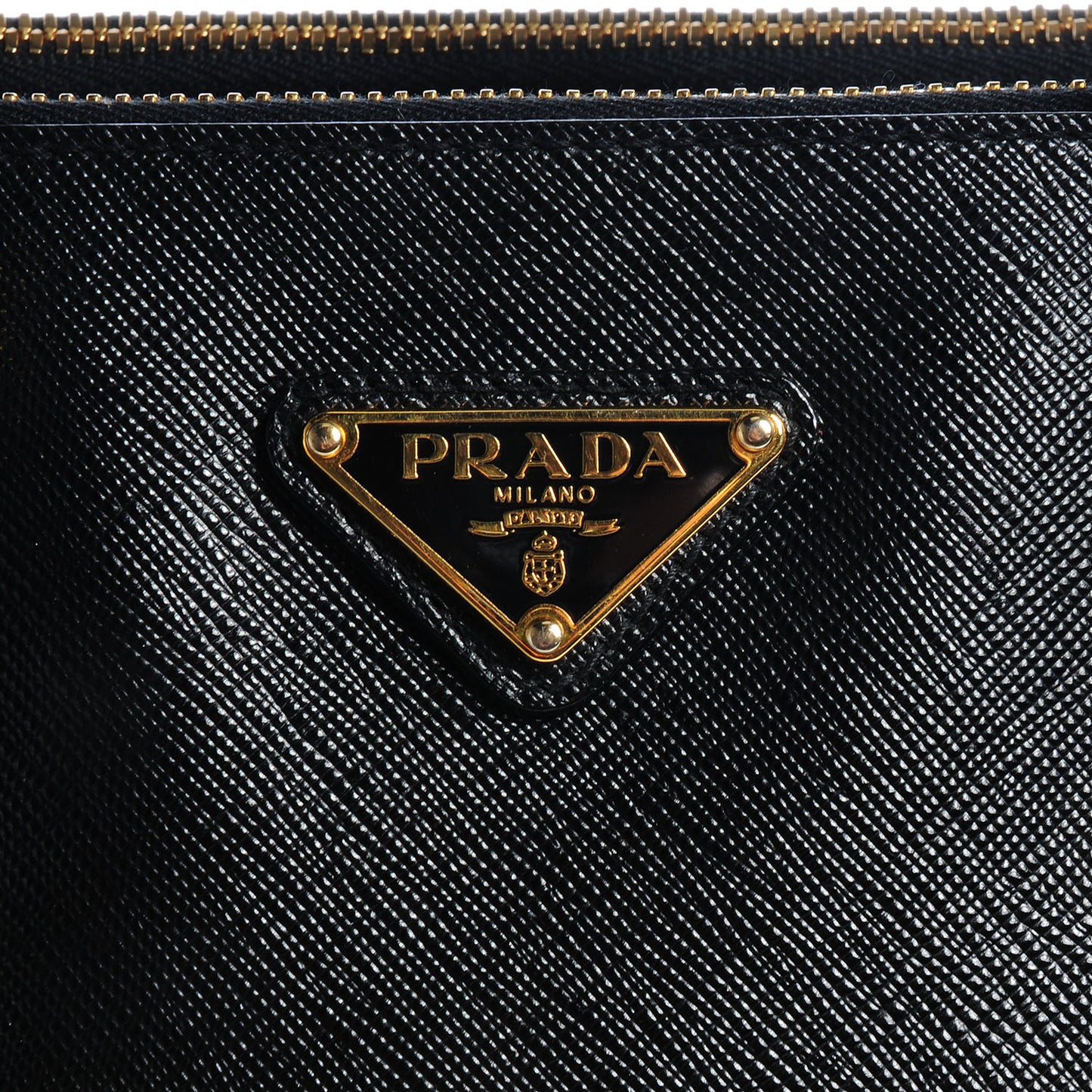 Saffiano Lux Large Double Zip Tote Nero Black