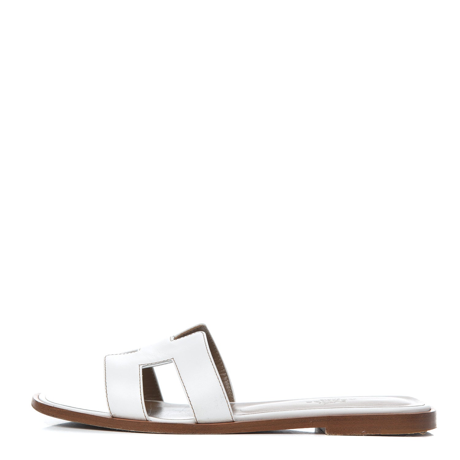 Hermes Box Calfskin Oran Sandals 36 White 1 of 20