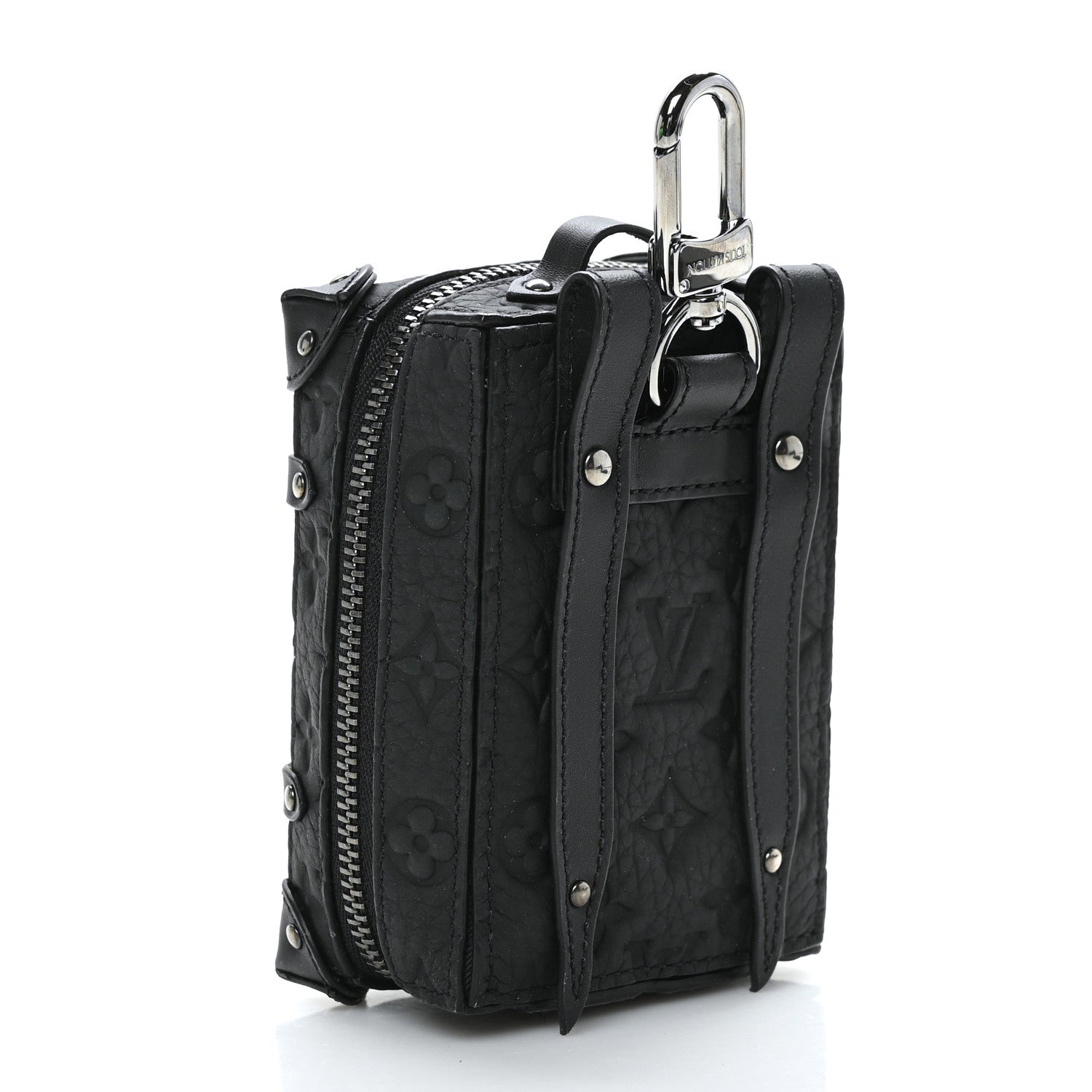 Louis Vuitton Monogram Taurillon Soft Trunk Backpack Pouch Bag Charm Key Ring Black 3 of 8