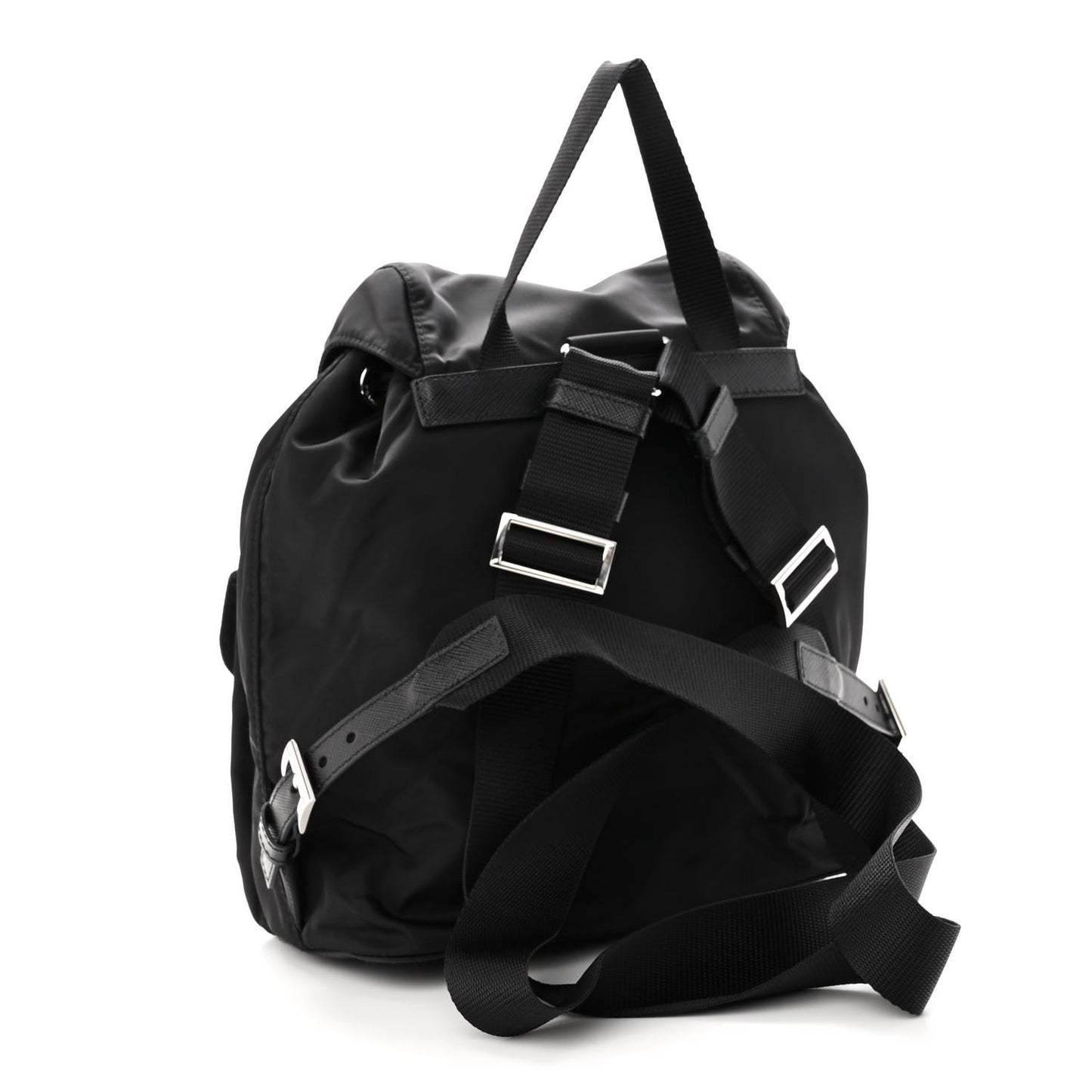 Tessuto Nylon Saffiano Small Backpack Black
