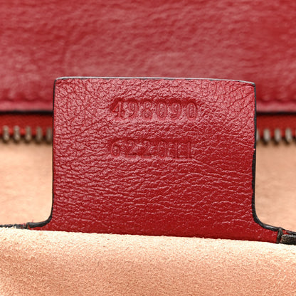 Gucci Vintage Effect Calfskin Matelasse Diagonal Large Torchon GG Marmont Shoulder Bag Black Romantic Cherry 7 of 12