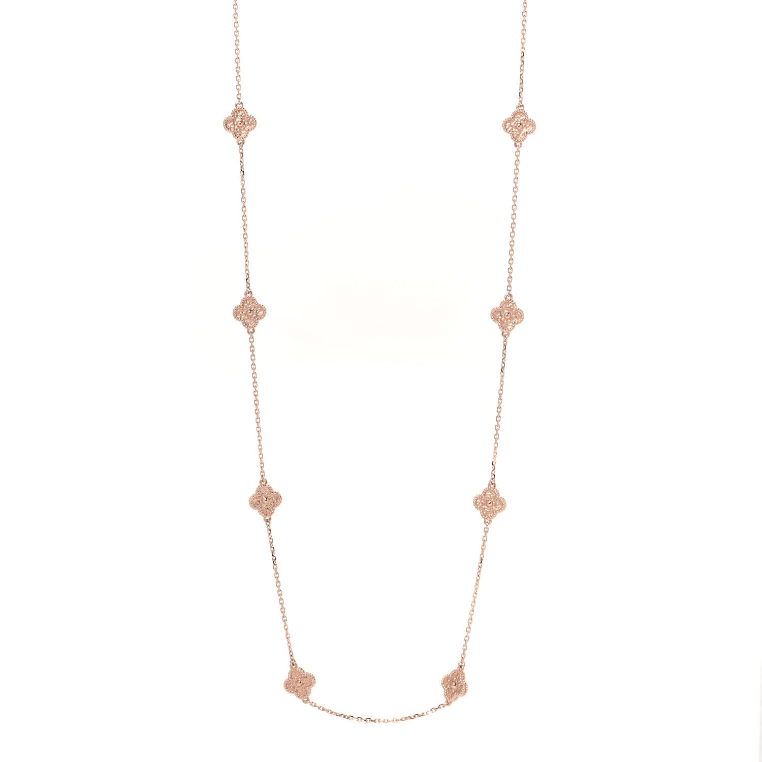 Van Cleef & Arpels 18K Rose Gold 16 Motifs Sweet Alhambra Necklace 1 of 6
