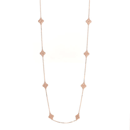 Van Cleef & Arpels 18K Rose Gold 16 Motifs Sweet Alhambra Necklace 1 of 6