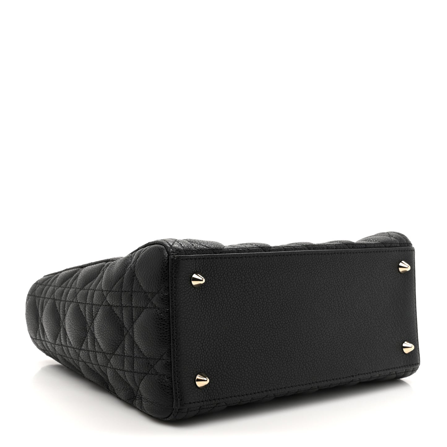 Grained Calfskin Cannage Medium Lady Dior Black