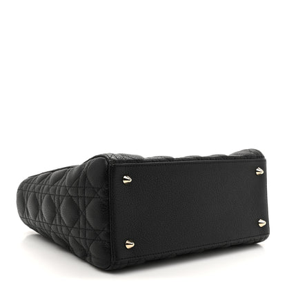 Christian Dior Grained Calfskin Cannage Medium Lady Dior Black 4 of 10