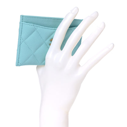 Chanel Caviar Quilted Card Holder Light Blue 2 of 10