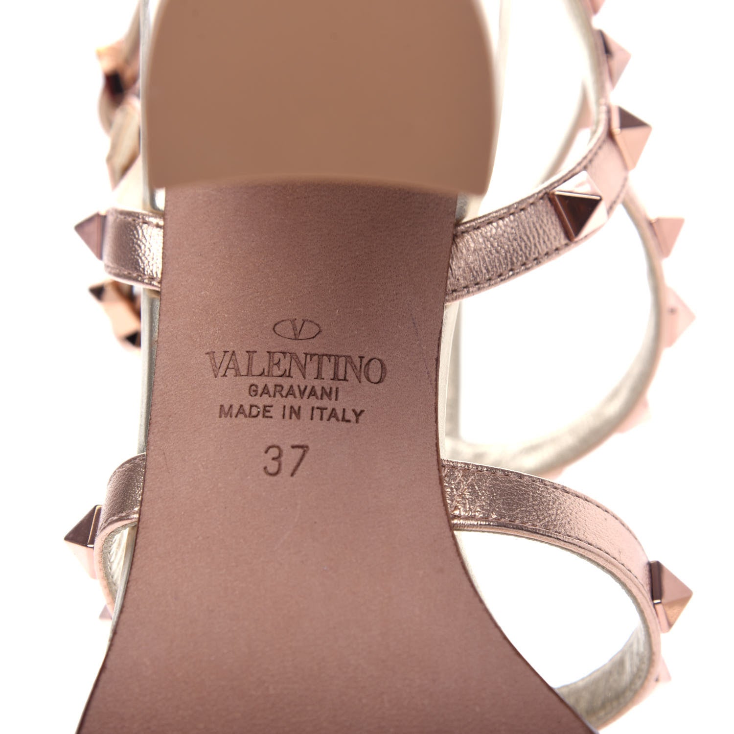 Valentino Garavani Metallic Nappa Rockstud 90mm City Sandals 37 Rame Platino 9 of 10