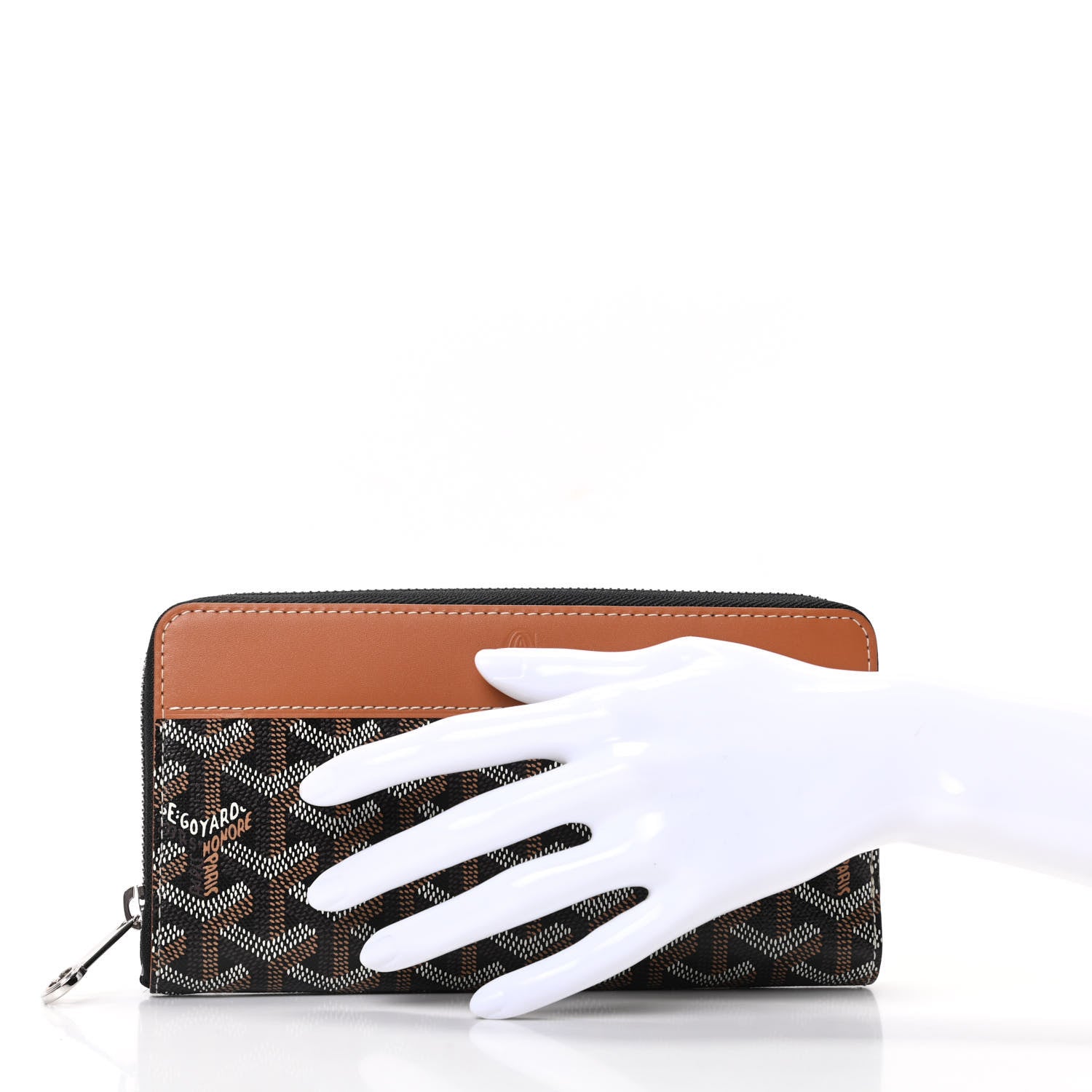Goyard Goyardine Matignon Zip Around GM Wallet Black Gold 2 of 7