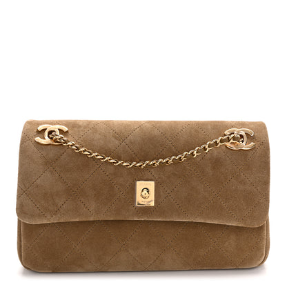 Chanel Suede Calfskin Quilted Eyes On You Flap Dark Beige 1 of 11