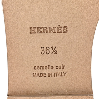 Hermes Box Calfskin Oran Sandals 36.5 Beige Mastic 7 of 9