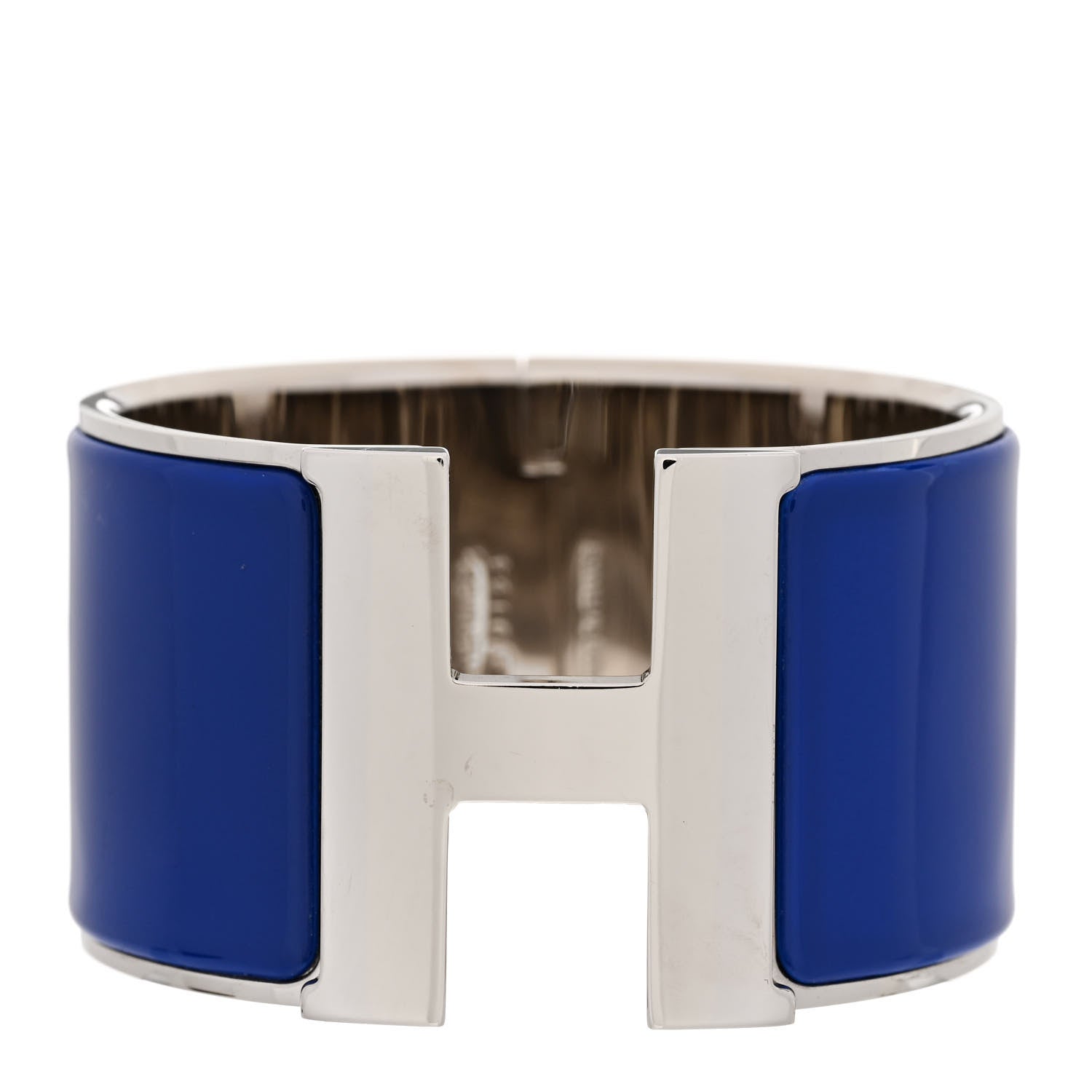 Hermes Enamel Extra Wide Clic Clac H Bracelet GM Bleu Electrique 1 of 5