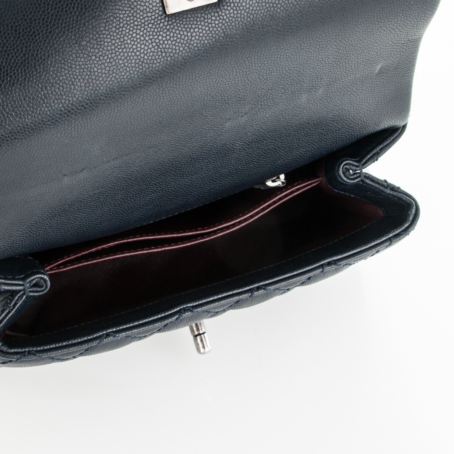 Chanel Caviar Lizard Quilted Mini Coco Handle Flap Navy 5 of 7