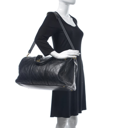 Chanel Calfskin Stitched Duffel Bag Black 2 of 14