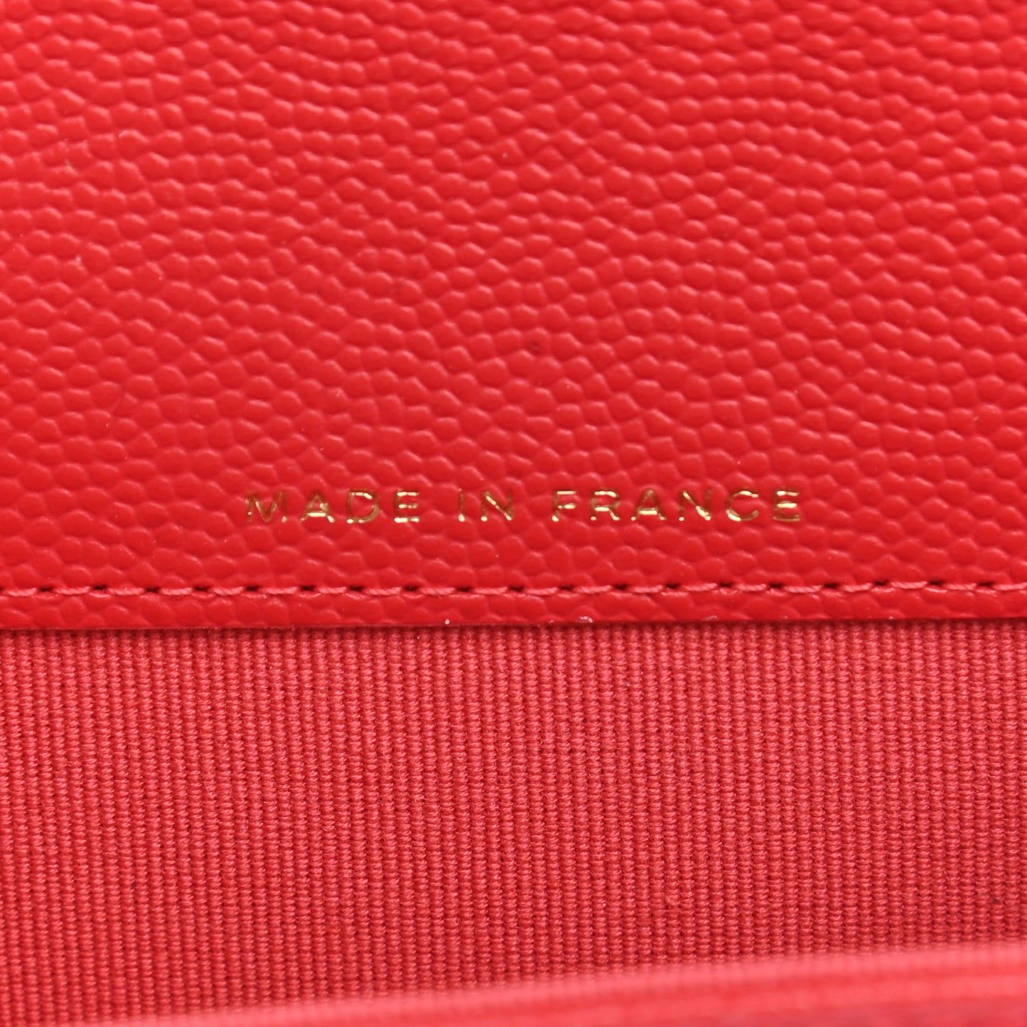 Caviar Quilted Flap Card Holder Wallet Red