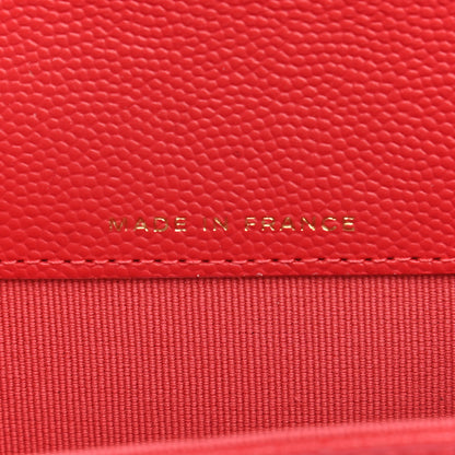 Chanel Caviar Quilted Flap Card Holder Wallet Red 6 of 10