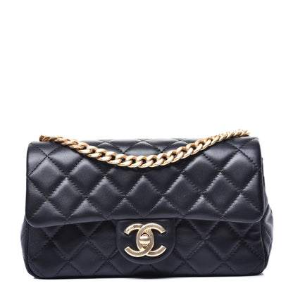 Chanel Lambskin Resin Quilted Mini Rectangular Pearl Samba Flap Black 1 of 10