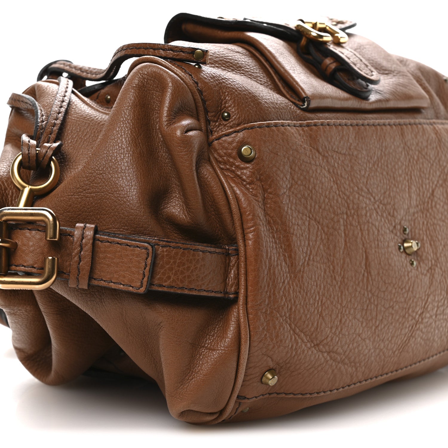 Chloe Calfskin Paddington Front Pocket Tote Muscade 9 of 10