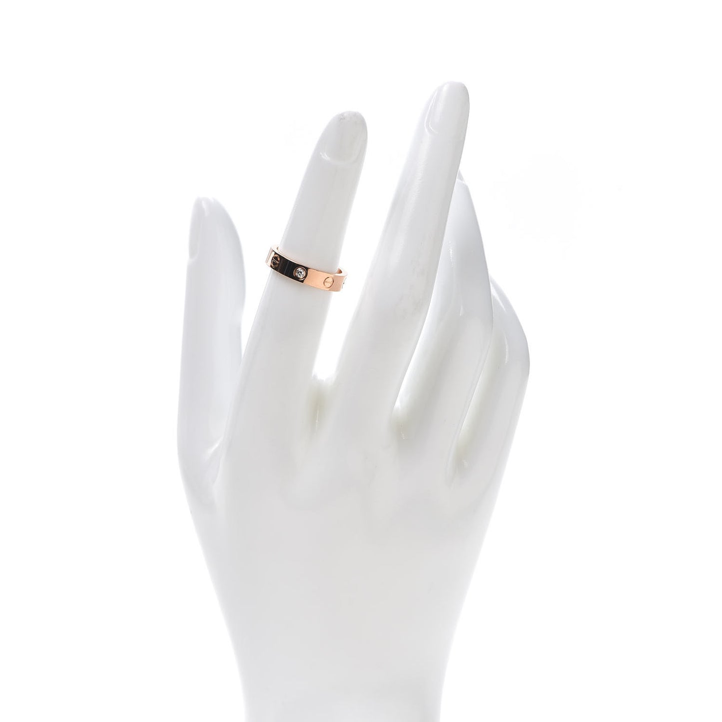 18K Pink Gold Diamond 4mm LOVE Wedding Band Ring 50 5.25