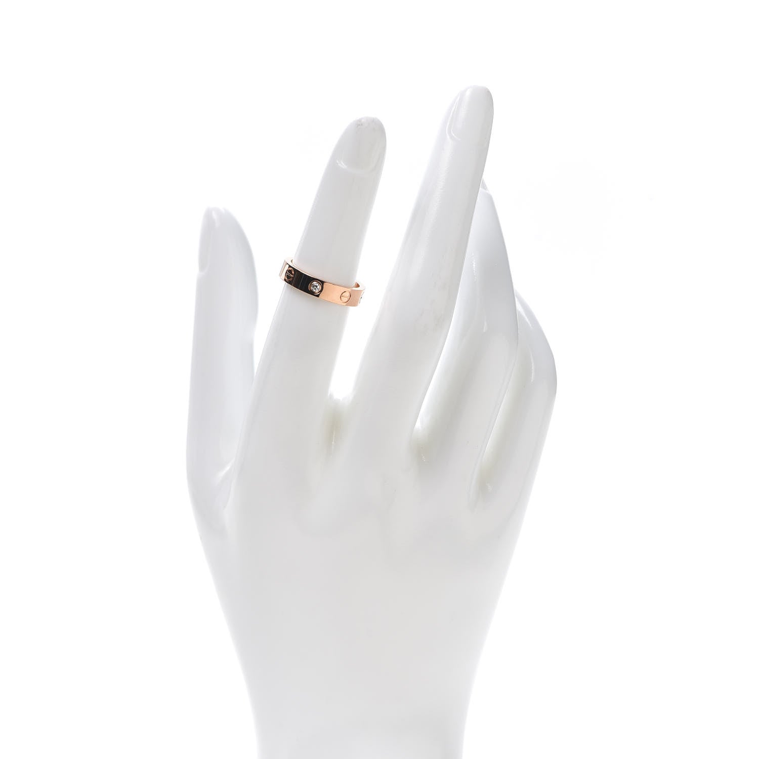 Cartier 18K Pink Gold Diamond 4mm LOVE Wedding Band Ring 50 5.25 2 of 5