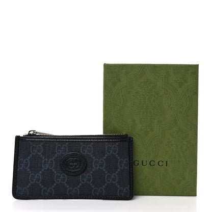 Gucci GG Supreme Monogram Azalea Calfskin Retro Interlocking G Coin Case Card Holder Black 7 of 7