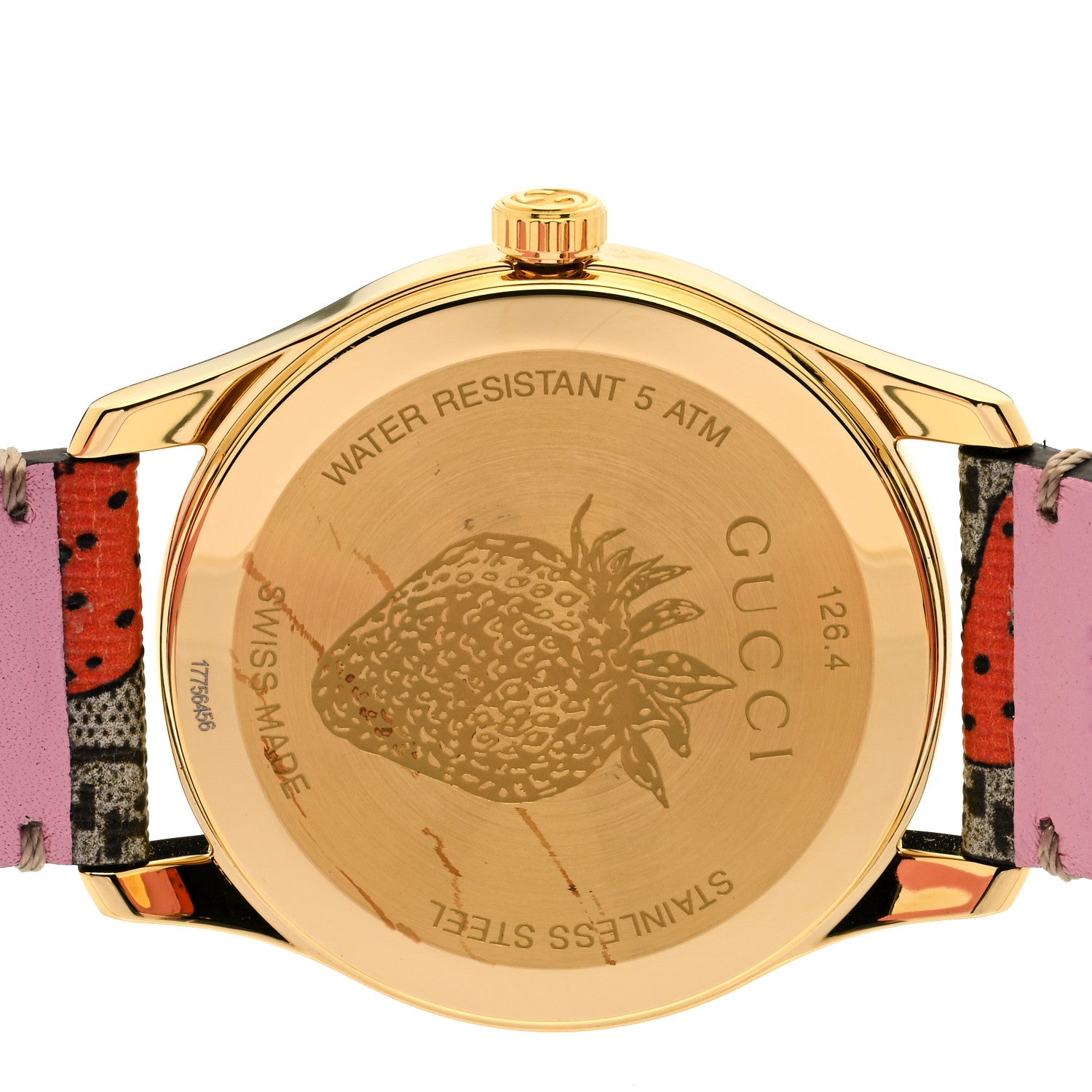 Gucci Stainless Steel Canvas 38mm G-Timeless GG Supreme Strawberry Quartz Watch Brown 4 of 4