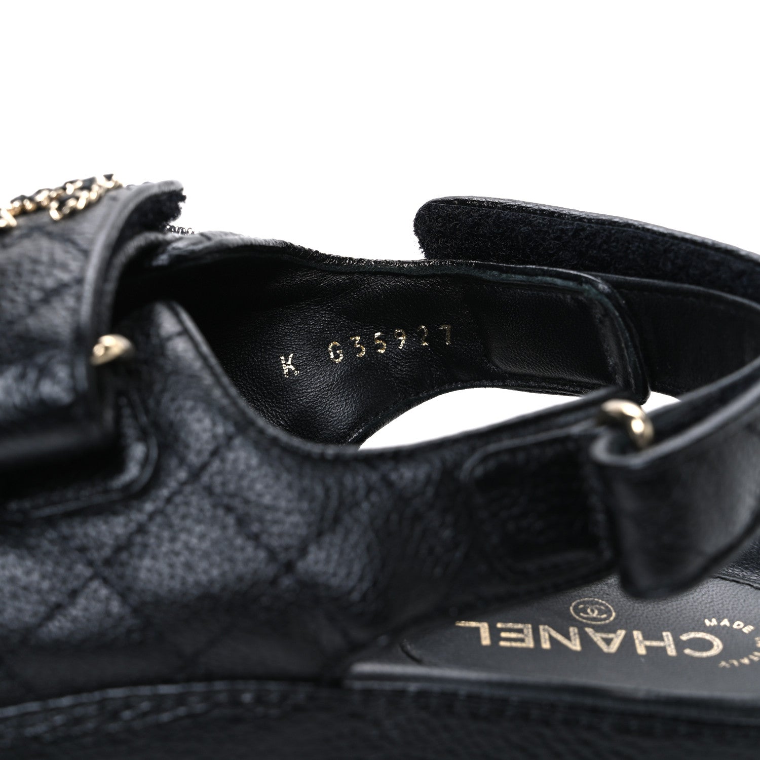 Chanel Grained Calfskin Velcro Dad Sandals 39 Black 10 of 10