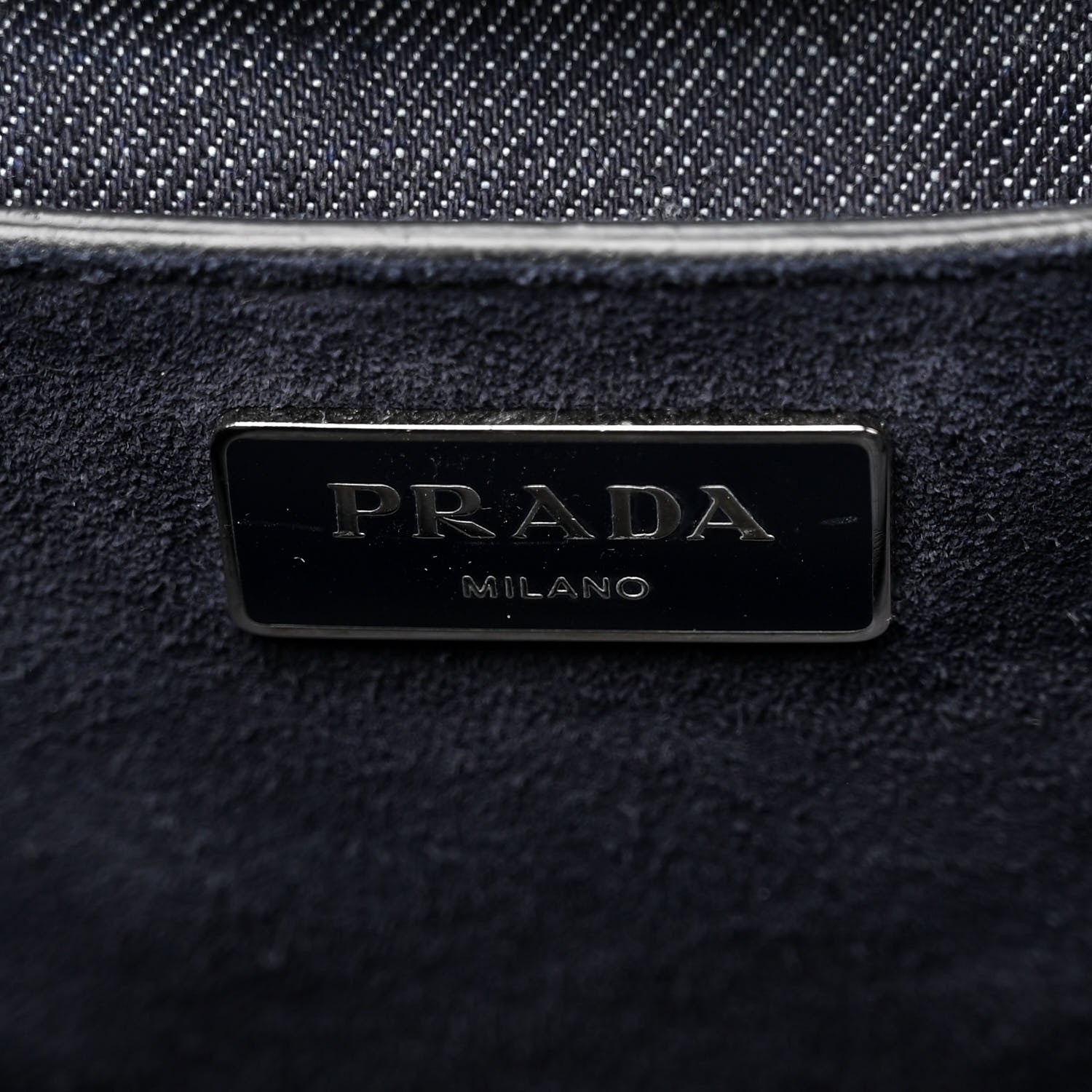 Prada Denim Suede Scamosciato Twin Pocket Tote Bleu 7 of 15