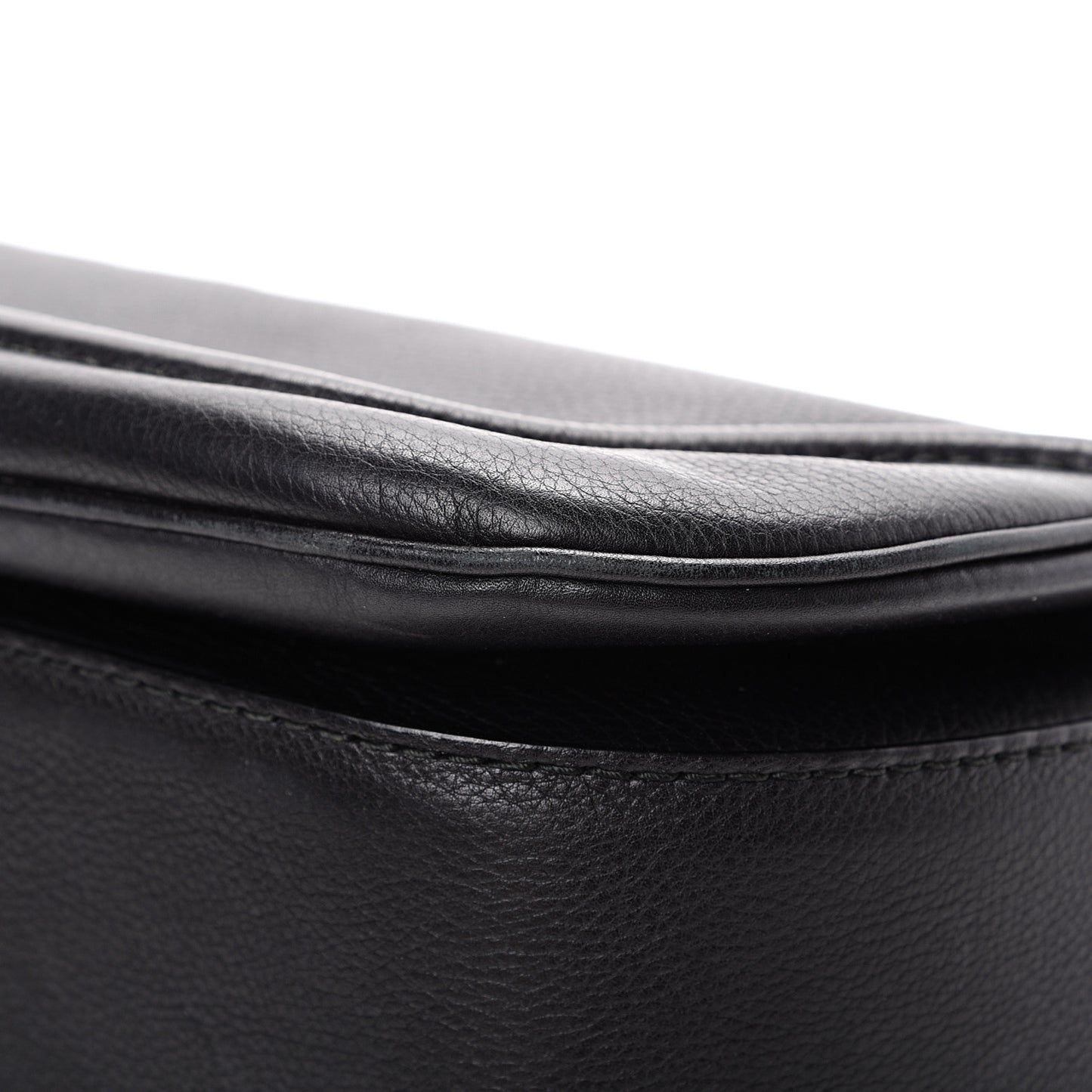 Calfskin Large New Bamboo Top Handle Bag Black
