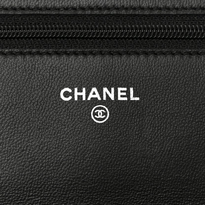 Chanel Lambskin Camellia Embossed Wallet on Chain WOC 6 of 15