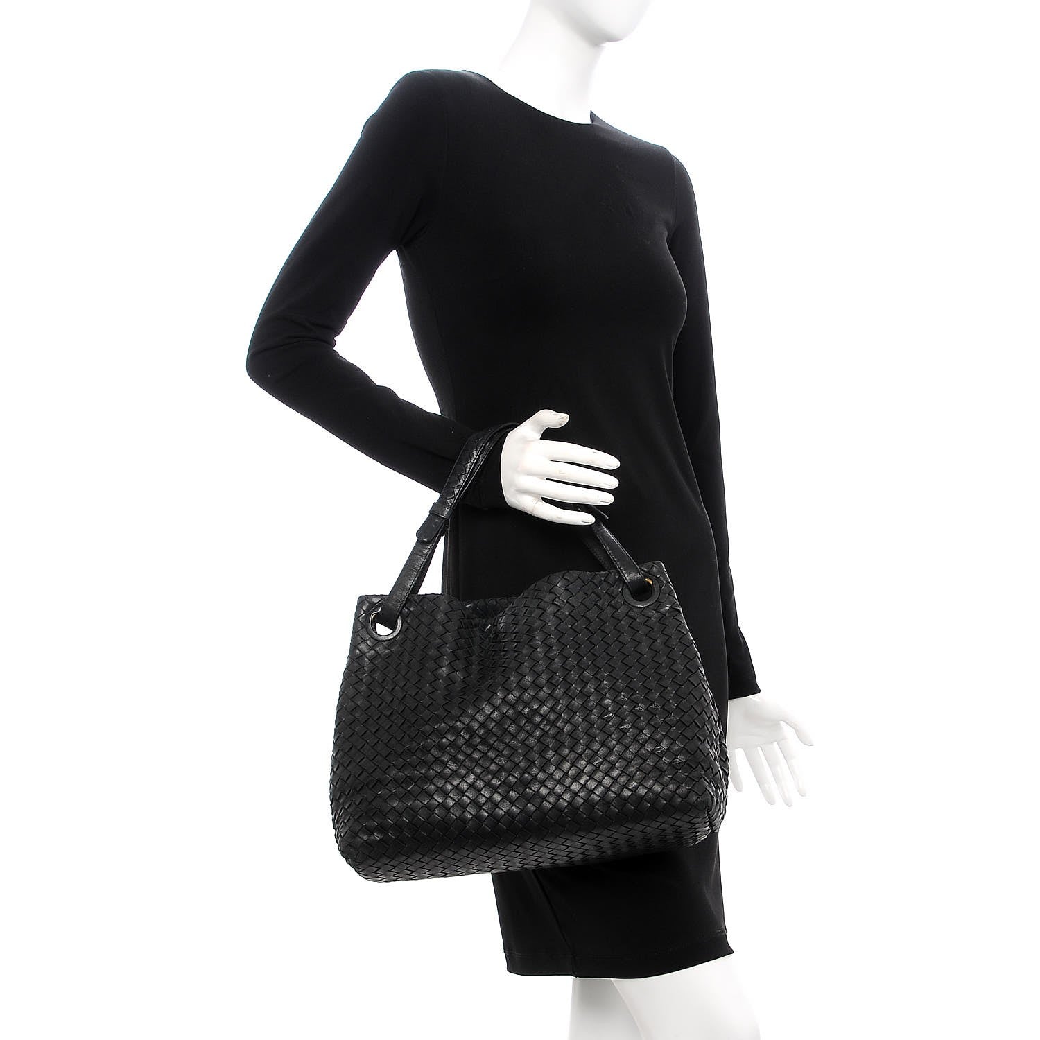Bottega Veneta Nappa Intrecciato Medium Garda Bag Black 2 of 21